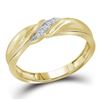 Image 3 : 1/5 CTW His & Hers Round Diamond Cluster Matching Bridal Wedding Ring 10kt Yellow Gold - REF-35R9H