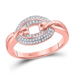 1/5 CTW Round Diamond Captured Circle Cluster Ring 10kt Rose Gold - REF-24W3F