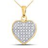 Image 1 : 1/10 CTW Round Diamond Heart Cluster Pendant 10kt Yellow Gold - REF-9M3A