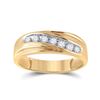 Image 1 : 1/4 CTW Mens Round Diamond Wedding Ring 14kt Yellow Gold - REF-27R5H