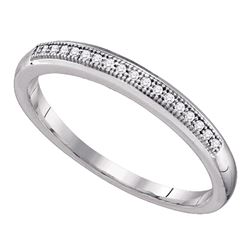 1/20 CTW Round Diamond Bridal Wedding Anniversary Ring 10kt White Gold - REF-8F4M