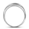 Image 2 : 1/2 CTW Mens Princess Diamond Single Row Wedding Ring 10kt White Gold - REF-35M9A