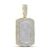 Image 1 : 7/8 CTW Mens Round Diamond Dog Tag Charm Pendant 10kt Yellow Gold - REF-57A5N