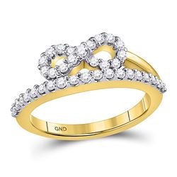 1/2 CTW Round Diamond Woven Infinity Ring 10kt Yellow Gold - REF-30K3R