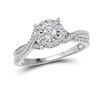 Image 1 : 1/3 CTW Round Diamond Solitaire Bridal Wedding Engagement Ring 14kt White Gold - REF-41T9K