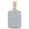 Image 1 : 1 CTW Mens Round Diamond Dog Tag Charm Pendant 10kt Yellow Gold - REF-51T5K