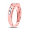 Image 3 : 1/4 CTW Mens Round Diamond Screw Ring 10kt Rose Gold - REF-30H3W