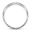 Image 2 : 1/8 CTW Mens Round Diamond Double Row Slender Wedding Ring 10kt White Gold - REF-11T9K