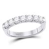 Image 1 : 3/4 CTW Round Diamond Single Row Comfort Wedding Ring 14kt White Gold - REF-71R9H