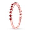 Image 3 : 1/5 CTW Round Ruby Square Dot Stackable Ring 10kt Rose Gold - REF-11N9Y