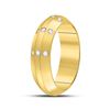 Image 3 : 1/6 CTW Round Diamond Wedding Machine-Set Ring 14kt Yellow Gold - REF-41Y9X