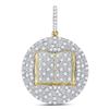 Image 1 : 1 CTW Mens Round Diamond Holy Bible Open Book Charm Pendant 10kt Yellow Gold - REF-54Y3X