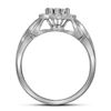 Image 2 : 1 CTW Round Diamond Cluster Bridal Wedding Engagement Ring 14kt White Gold - REF-77W9F