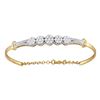 Image 1 : 1 CTW Round Diamond Cluster Promise Bangle Bracelet 10kt Yellow Gold - REF-81T3K