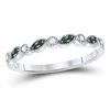 Image 1 : 1/10 CTW Round Emerald Diamond Milgrain Stackable Ring 10kt White Gold - REF-10N8Y