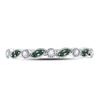 Image 2 : 1/10 CTW Round Emerald Diamond Milgrain Stackable Ring 10kt White Gold - REF-10N8Y