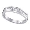 Image 1 : 1/8 CTW Round Diamond Single Row Wedding Ring 10kt White Gold - REF-11F9M