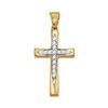 Image 1 : 1/10 CTW Round Diamond Cross Pendant 10kt Yellow Gold - REF-7T8K