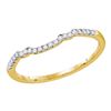 Image 1 : 1/10 CTW Round Diamond Contoured Slender Wedding Ring 14kt Yellow Gold - REF-14X4T