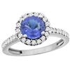 Image 1 : 1.22 CTW Tanzanite & Diamond Ring 14K White Gold - REF-58F7N