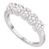 Image 1 : 1/4 CTW Round Diamond Five Flower Cluster Ring 14kt White Gold - REF-27X5T