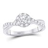 Image 1 : 1/2 CTW Round Diamond Solitaire Bridal Wedding Engagement Ring 14kt White Gold - REF-60M3A