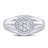 Image 2 : 1/10 CTW Mens Round Diamond Circle Cluster Ring 10kt White Gold - REF-27F5M