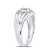 Image 3 : 1/10 CTW Mens Round Diamond Circle Cluster Ring 10kt White Gold - REF-27F5M
