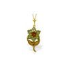 Image 1 : Genuine 1.06 ctw Citrine & Peridot Necklace 14KT Yellow Gold - REF-25R3P