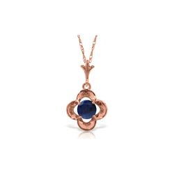 Genuine 0.55 ctw Sapphire Necklace 14KT Rose Gold - REF-25K4V