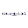 Image 2 : 1/12 CTW Round Blue Sapphire Dot Flower Stackable Ring 10kt White Gold - REF-7K5R