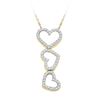 Image 1 : 1/5 CTW Round Diamond Triple Cascading Heart Outline Pendant 10kt Yellow Gold - REF-11F9M