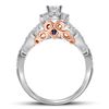 Image 2 : 1 CTW Round Diamond Bridal Wedding Engagement Ring 14kt Two-tone Gold - REF-120R3H
