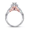 Image 3 : 1 CTW Round Diamond Bridal Wedding Engagement Ring 14kt Two-tone Gold - REF-120R3H