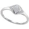 Image 1 : 1/10 CTW Round Diamond Cluster Fashion Ring 10kt White Gold - REF-10Y2X