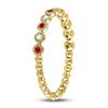 Image 3 : 1/6 CTW Round Ruby Diamond Beaded Dot Stackable Ring 10kt Yellow Gold - REF-13R2H