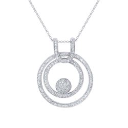 1.31 CTW Diamond Necklace 14K White Gold - REF-93H8M