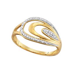 1/20 CTW Round Diamond Oval Fashion Ring 10kt Yellow Gold - REF-9F6M