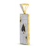 Image 2 : 1 & 3/8 CTW Mens Round Black Color Enhanced Diamond Ace Spades Card Pendant 10kt Yellow Gold - REF-7