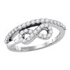 Image 1 : 1/2 CTW Round Diamond Woven Infinity Ring 10kt White Gold - REF-30H3W