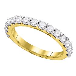 1 CTW Round Diamond Wedding Anniversary Ring 14kt Yellow Gold - REF-60X3T
