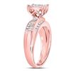 Image 3 : 1/2 CTW Round Diamond Cluster Bridal Wedding Engagement Ring 10kt Rose Gold - REF-35Y9X