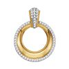 Image 1 : 1/6 CTW Round Diamond Framed Outline Circle Pendant 10kt Yellow Gold - REF-15M3A