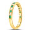 Image 3 : 1/4 CTW Round Emerald Diamond Alternating Stackable Ring 10kt Yellow Gold - REF-15T5K