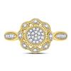 Image 2 : 1/8 CTW Round Diamond Milgrain Cable Cluster Ring 10kt Yellow Gold - REF-15F5M
