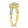 Image 3 : 1/8 CTW Round Diamond Milgrain Cable Cluster Ring 10kt Yellow Gold - REF-15F5M