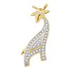 Image 1 : 1/10 CTW Round Diamond Giraffe Animal Pendant 10kt Yellow Gold - REF-10X2T