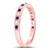 Image 3 : 1/4 CTW Round Blue Sapphire Diamond Alternating Stackable Ring 10kt Rose Gold - REF-15M5A