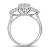 Image 3 : 1 CTW Round Diamond Triple Cluster Bridal Wedding Engagement Ring 10kt White Gold - REF-57F3M