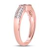 Image 2 : 1/2 CTW Round Diamond Triple Row Ring 14kt Rose Gold - REF-47K9R